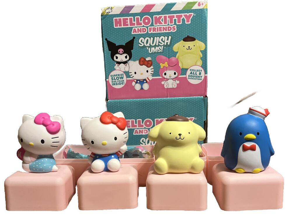 Hello Kitty & Friends Squish Ums Collectible Squish Figurines Lot W/Box New
